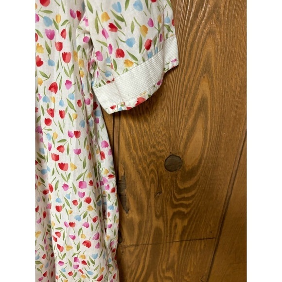 Vintage Fundamentals Tulip Floral Snap Front House Coat Nightgown Robe - Picture 4 of 7